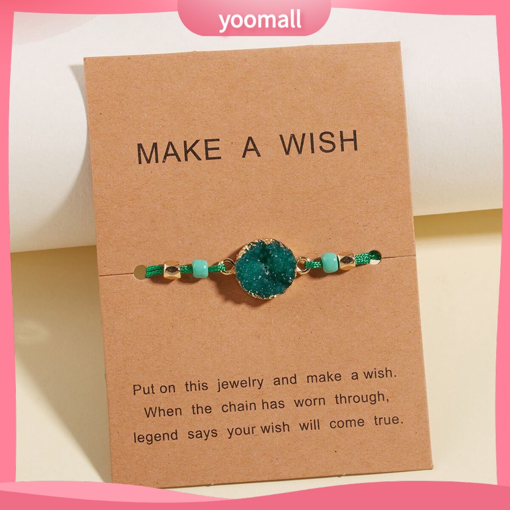 Vòng Đeo Tay Đá Tự Nhiên Chống Mài Mòn Có Thể Điều Chỉnh Phong Cách Hàn Quốc Dành Cho Nam Nữ