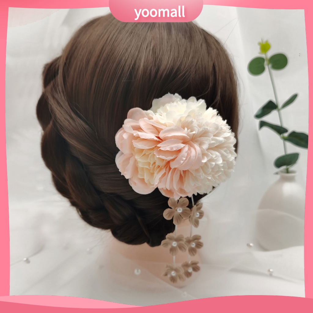 Bộ 3 Kẹp Tóc Chữ U Đính Hoa Giả Chống Rơi Thời Trang Cho Nữ