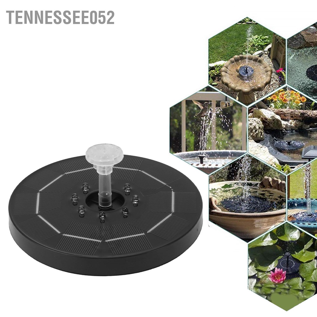 Tennessee052 Đài phun nước năng lượng mặt trời 3W Nâng 100 cm Chiều cao 50 tắm chim chạy bằng với đèn nhiều màu sắc