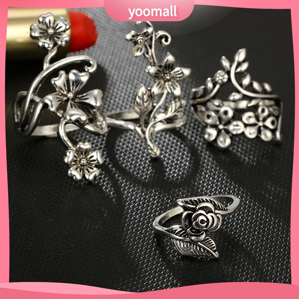 Bộ Nhẫn Hình Hoa Lá Phong Cách Vintage Thời Trang Cho Nữ