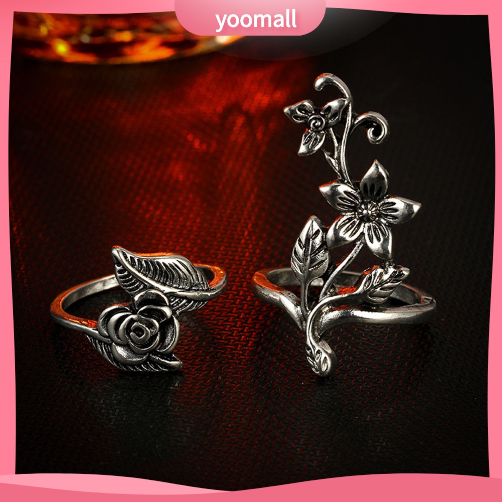 Bộ Nhẫn Hình Hoa Lá Phong Cách Vintage Thời Trang Cho Nữ