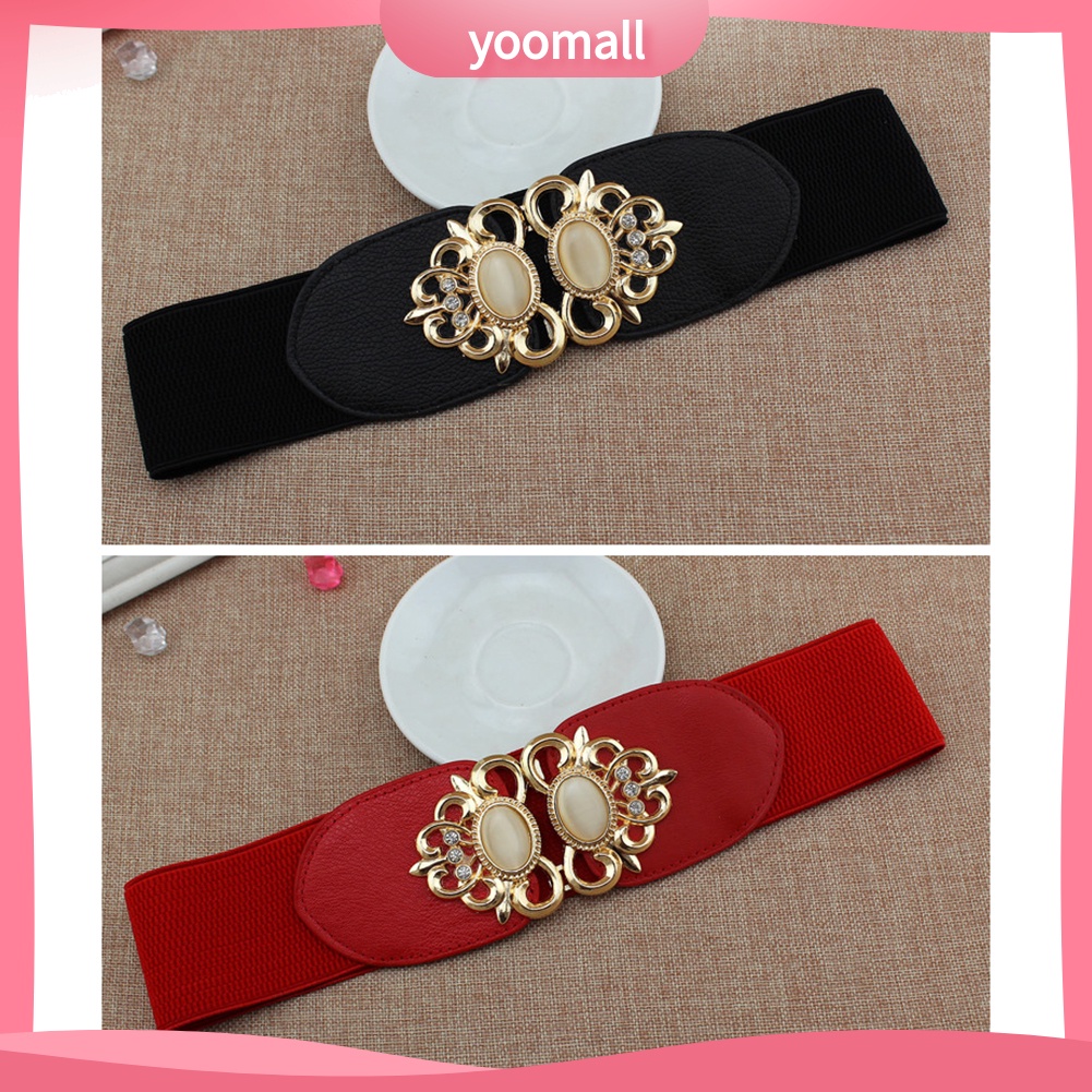 Thắt Lưng Đính Đá Opal Nhân Tạo Phối Khóa Kim Loại Thời Trang Cho Nữ