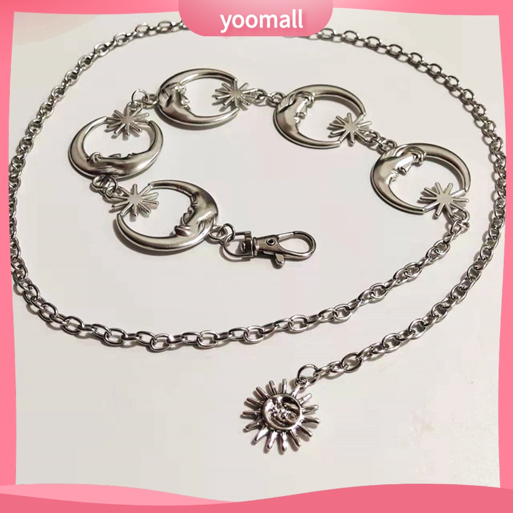 [YM] Dây Đeo Thắt Lưng Hình Mặt Trăng Ngôi Sao Rỗng Phong Cách Punk Hip Hop Nhỏ Gọn Trang Trí Lâu Trôi Thích Hợp Làm Quà Tặng