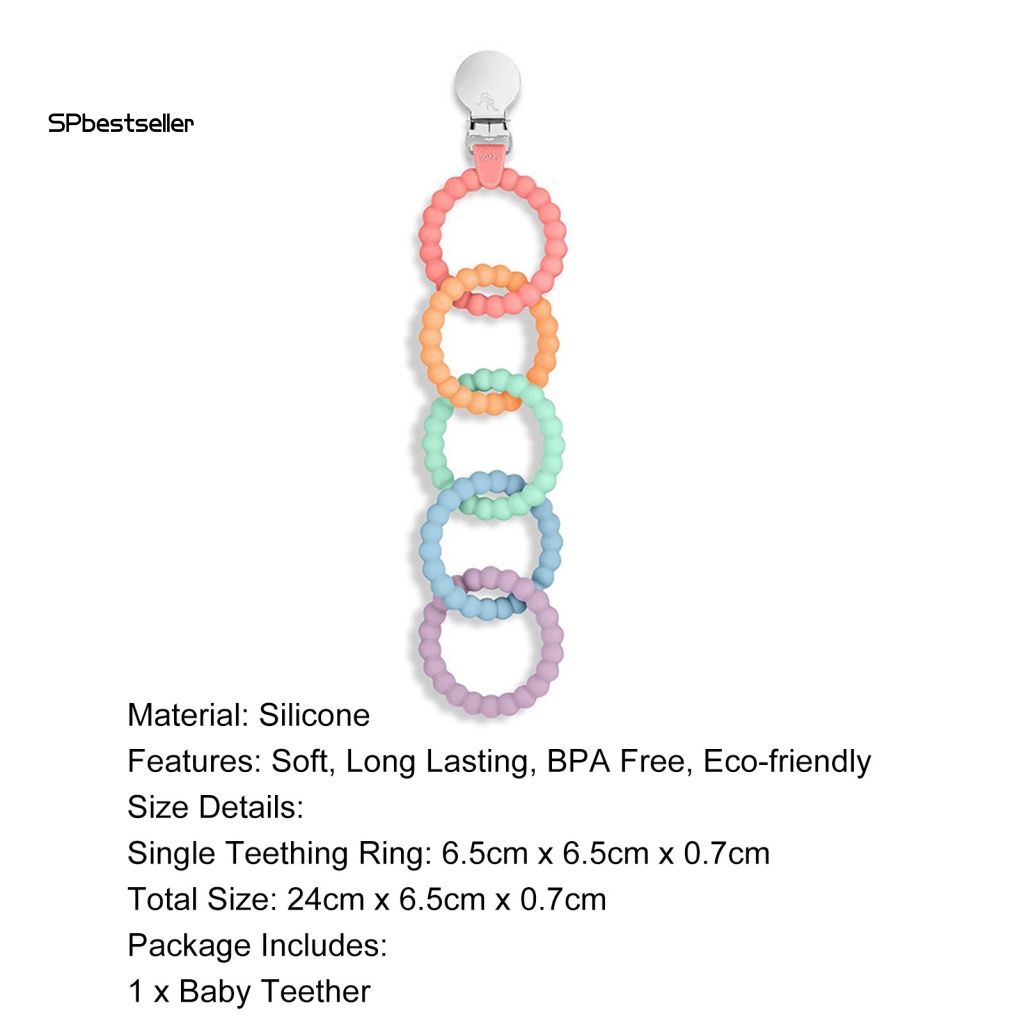 Đồ Chơi Ngậm Mọc Răng Bằng silicone Không Mùi Có Thể Tái Sử Dụng Kèm Kẹp Núm Vú Giả Cho Bé Sơ Sinh