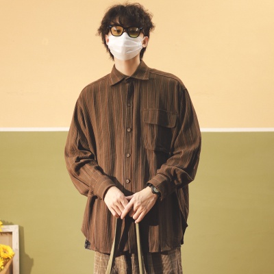 Áo Sơ Mi Dáng Rộng Họa Tiết Kẻ Sọc Phong Cách Hồng Kông Cổ Điển Thời Trang Mùa Thu 2022 Dành Cho Nam Và Nữ