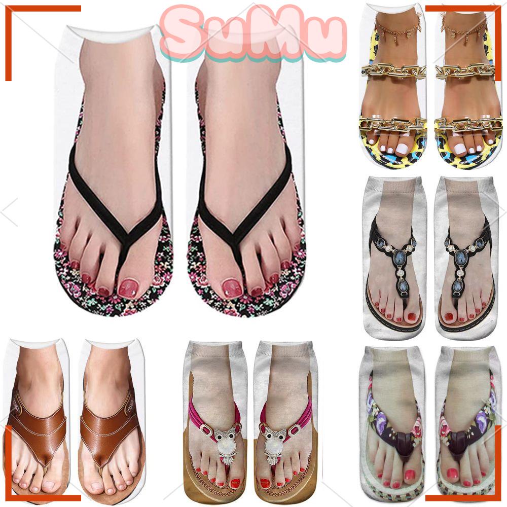 SUMU Đôi Vớ Cotton In HọA TiếT 3D Dễ Thương Cho Nam Và Nữ