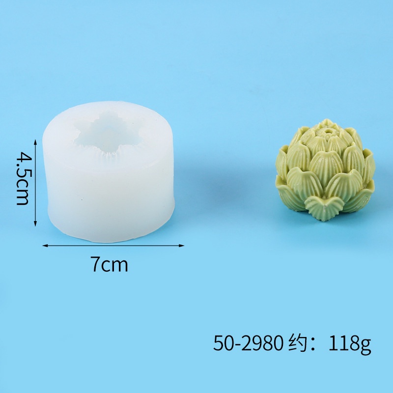 Khuôn Làm Bánh / Xà Phòng / Nến Hình Hoa Sen 3D Bằng Silicone