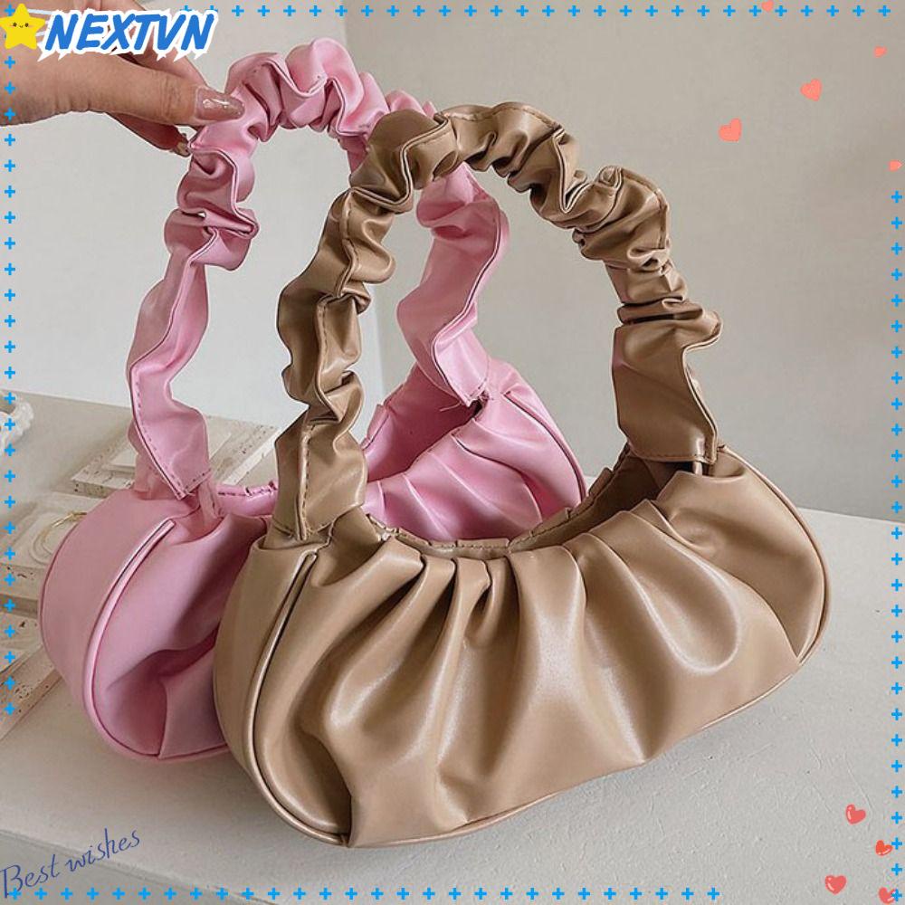 NEXTVN Túi Đeo Vai / Xách Tay Bằng Da Pu Màu Trơn Sức Chứa Lớn Thời Trang Cho Nữ