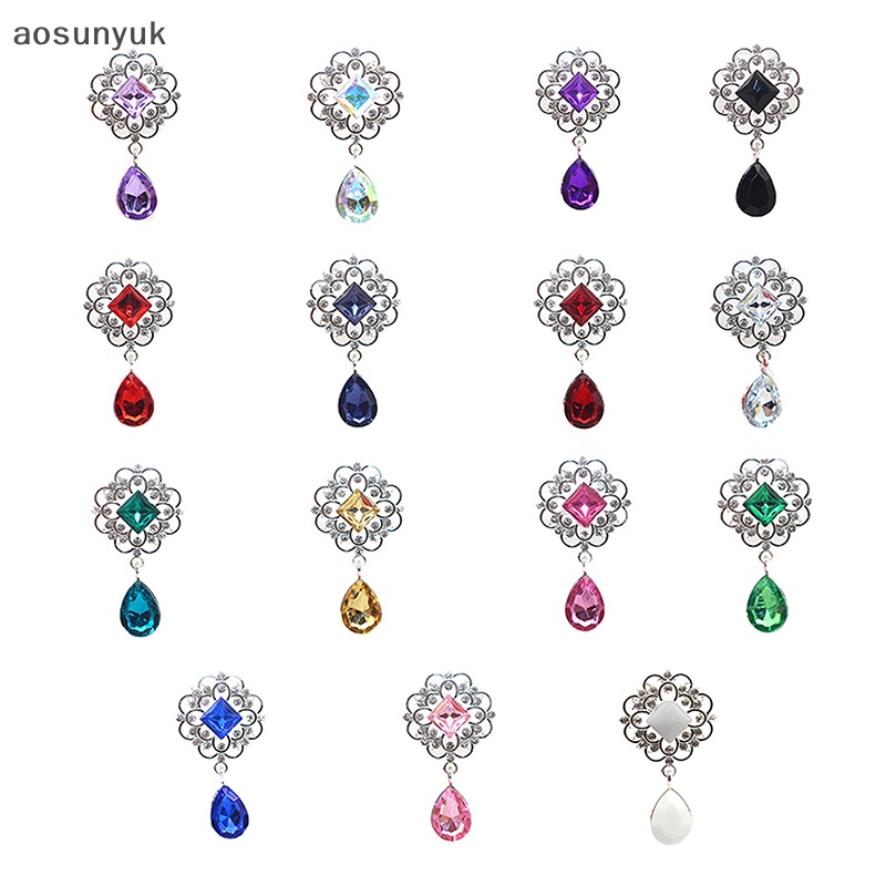 Aosunyuk Mặt Dây Chuyền Hình Giọt Nước Bằng Hợp Kim Acrylic Đính Đá Thủ Công Trang Trí Hộp Quà Đám Cưới DIY