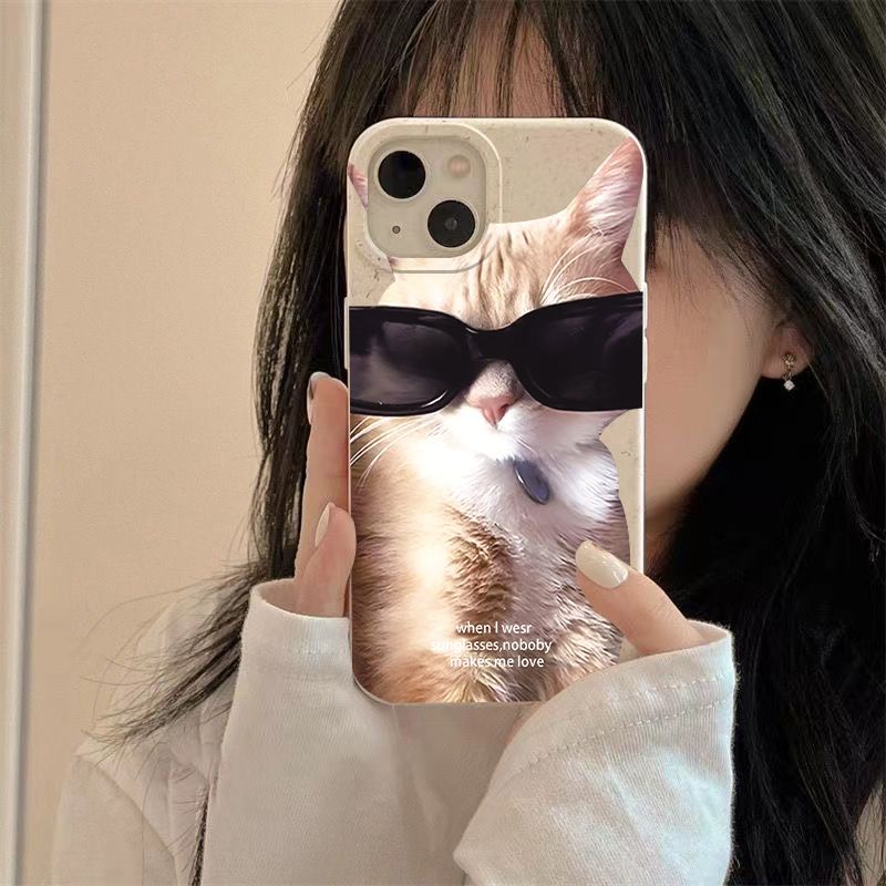 Ốp Điện Thoại Dẻo Họa Tiết Chú Mèo Đơn Giản Chống Sốc Cho Iphone 7plus8iphone12 14pro 13 11max YYG7