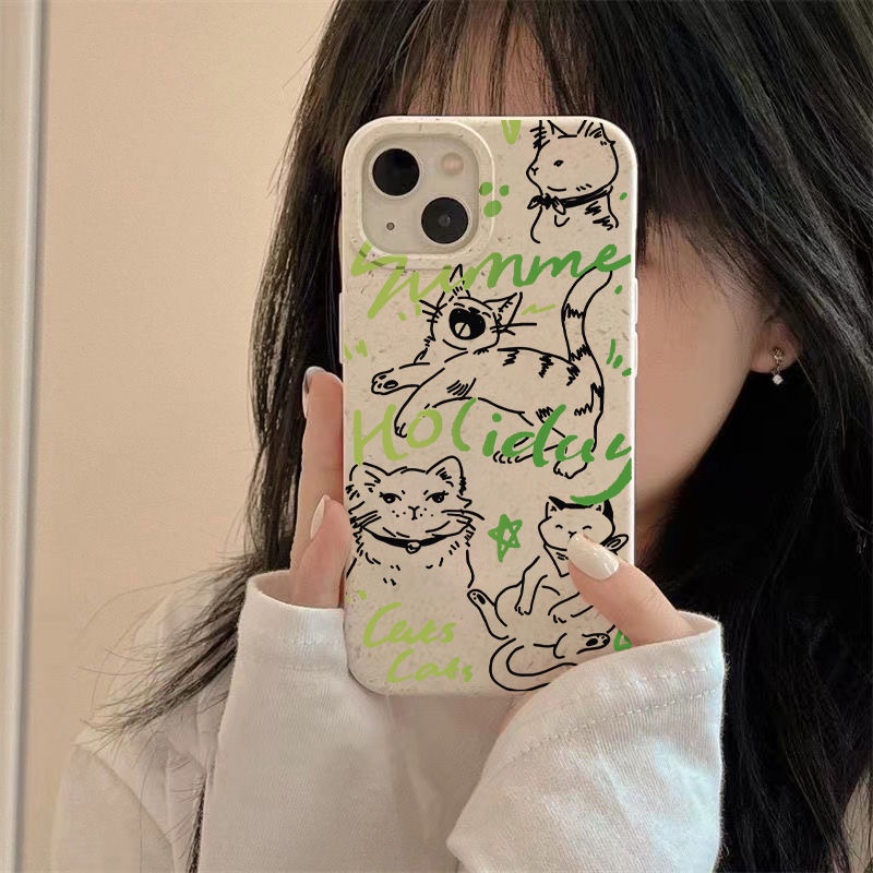 Ốp Điện Thoại Dẻo Họa Tiết Chú Mèo Dễ Thương Chống Sốc Cho Iphone14Pro 13In Style 7 Soft 8p Line max Cat 11iPhone12 83HU