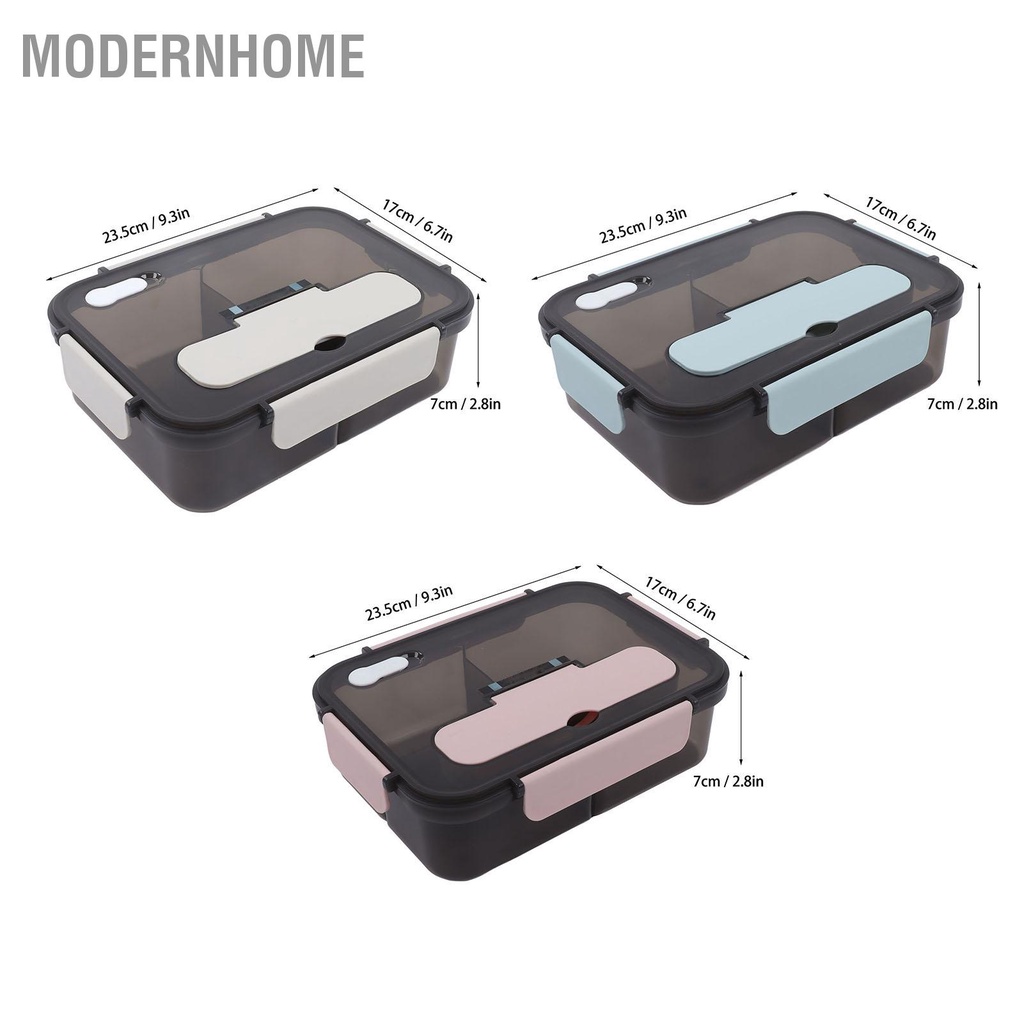 ModernHome Hộp Cơm Bento 3 Ngăn Dung Tích Lớn 1500Ml Dành Cho Sinh Viên Công Nhân Trường Học Tại Nhà Văn Phòng