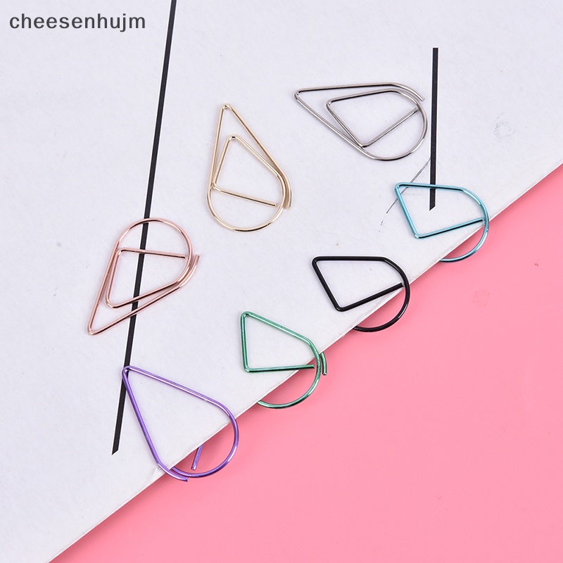 Set 50 Kẹp Giấy Kim Loại Hình Giọt Nước Dễ Thương