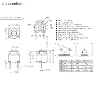 Bộ 10 Nút Công Tắc Micro Không Dây 6 * 6 * 7.3