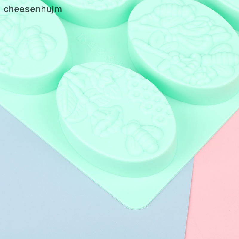 1 Khuôn Làm Bánh Xà Phòng 6 Ô Hình Con Ong Bằng Silicone