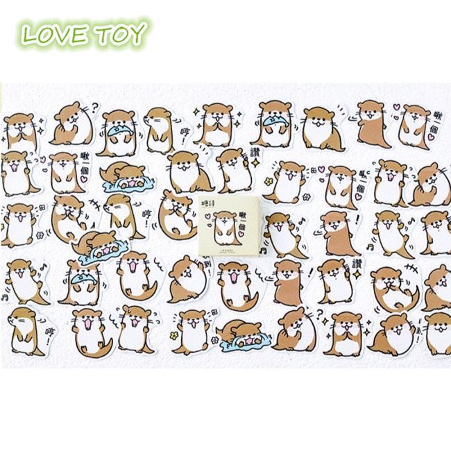 Set 45 Miếng Dán Trang Trí Lưu Bút / Album Đa Năng Họa Tiết Hoạt Hình Xinh Xắn