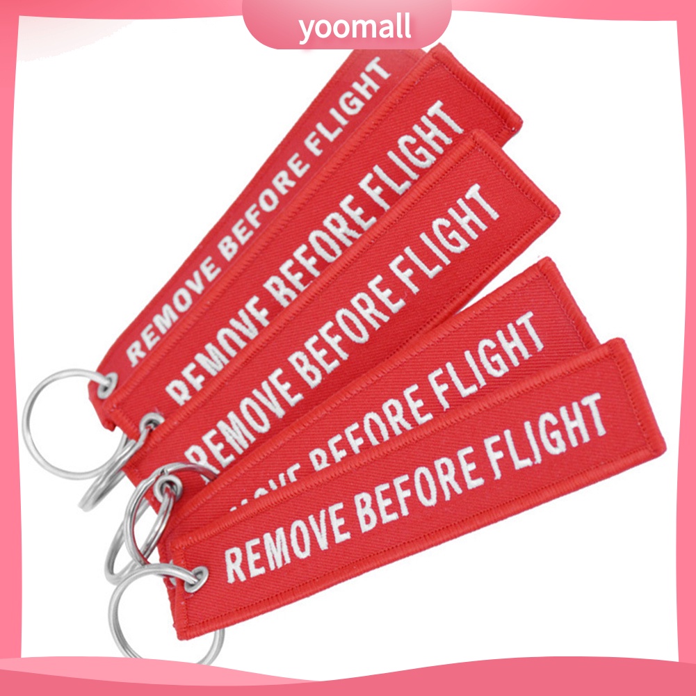 Móc Khóa Thêu Chữ Remove Before Flight Thời Trang