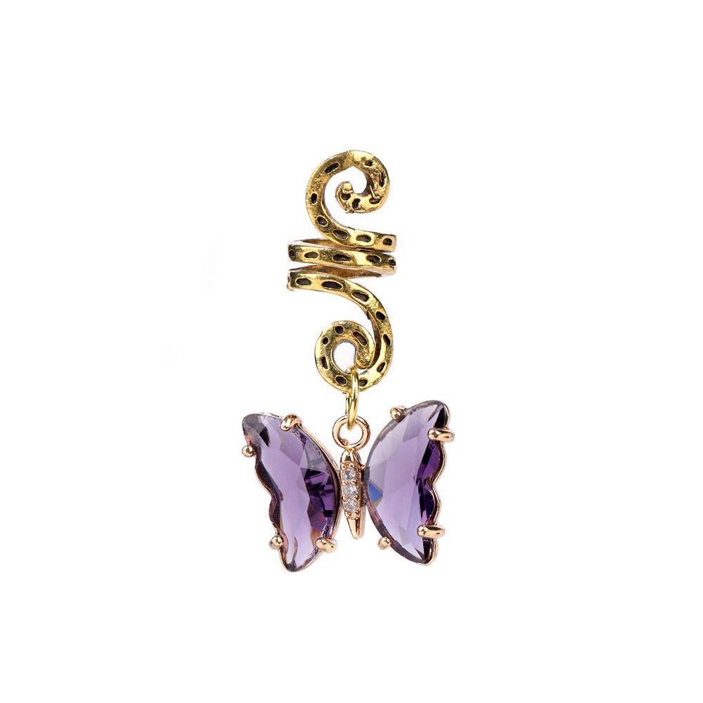 Hạt Kim Loại Hình Bướm Nhiều Màu Sắc Dùng Trang Trí Tóc Phong Cách Hip hop