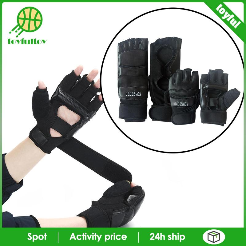 Găng Tay Da PU Hở Ngón Tập Đấm Bốc Karate