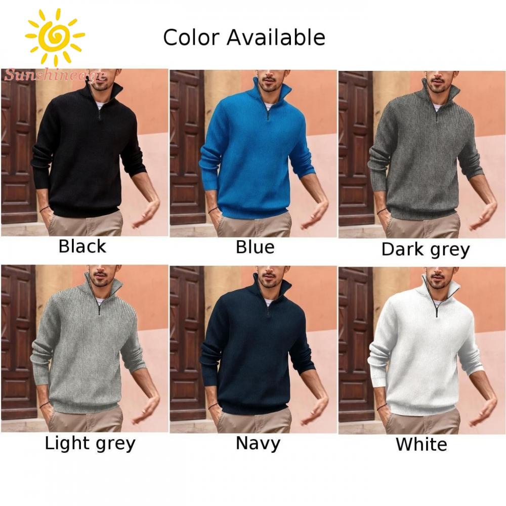 Áo Sweater Mùa Đông Cổ Cao Chất Liệu Dệt Kim Dày Dặn Có Size L Đến 3XL Cho Nam Giới