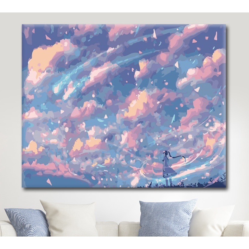 Tranh Sơn Dầu Kỹ Thuật Số Tự Vẽ Hình Phong Cảnh Anime 40 * 50cm 40 * 50 Lora PB2