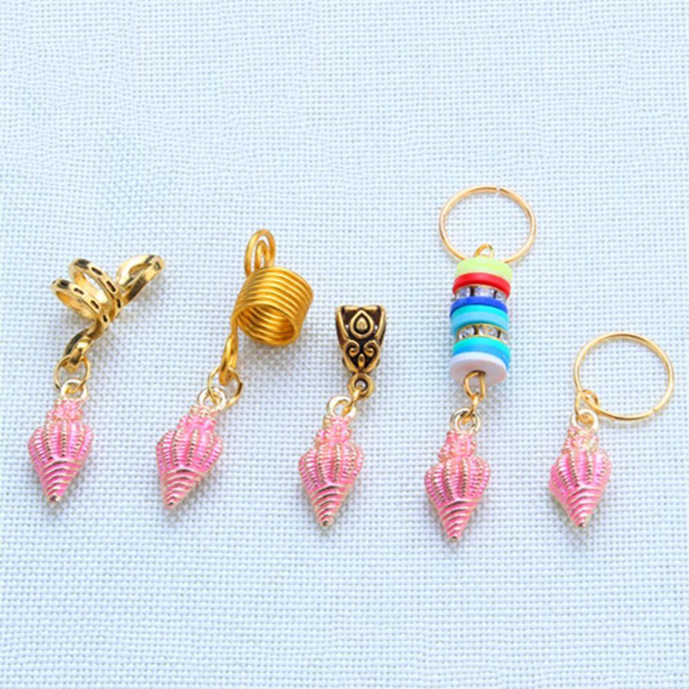 Bộ 2 Dây Buộc Tóc Hình Vỏ Sò Bằng Hợp Kim Phong Cách Hip Hop Dread Dreadlock