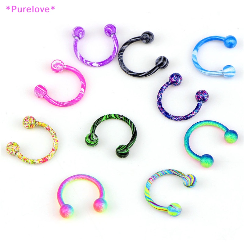 Set 10 Khuyên Mũi Thép Không Gỉ Cá Tính Thời Trang Mới