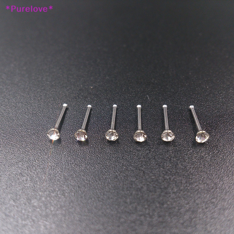 Set 60 Khuyên Mũi Thép Không Gỉ Đính Đá Cá Tính Thời Trang Mới