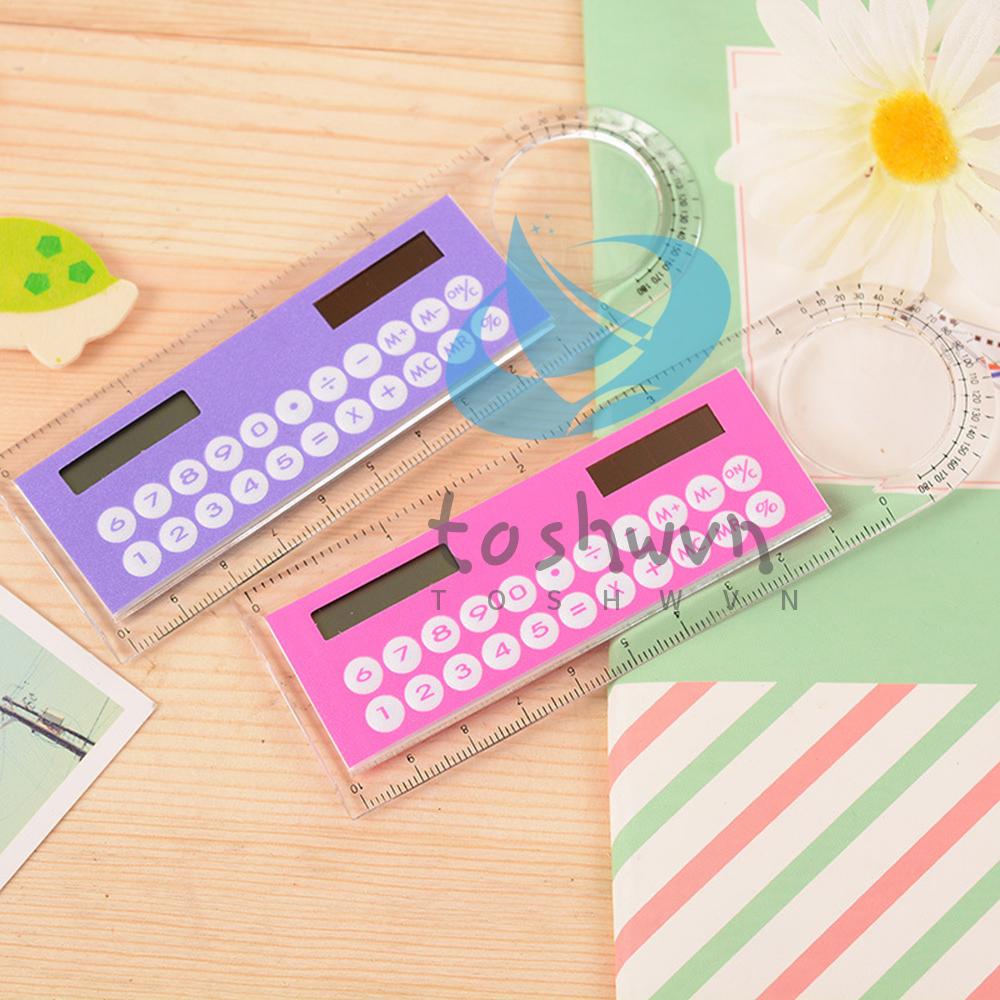 1 Thước Kẻ Mini 10cm Sử Dụng Năng Lượng Mặt Trời Siêu Mỏng Màu Sắc Ngẫu Nhiên