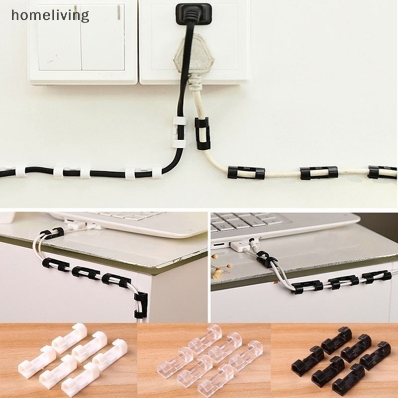 Set 20 Kẹp Nhựa Cố Định Dây Cáp Tự Dính Tiện Lợi