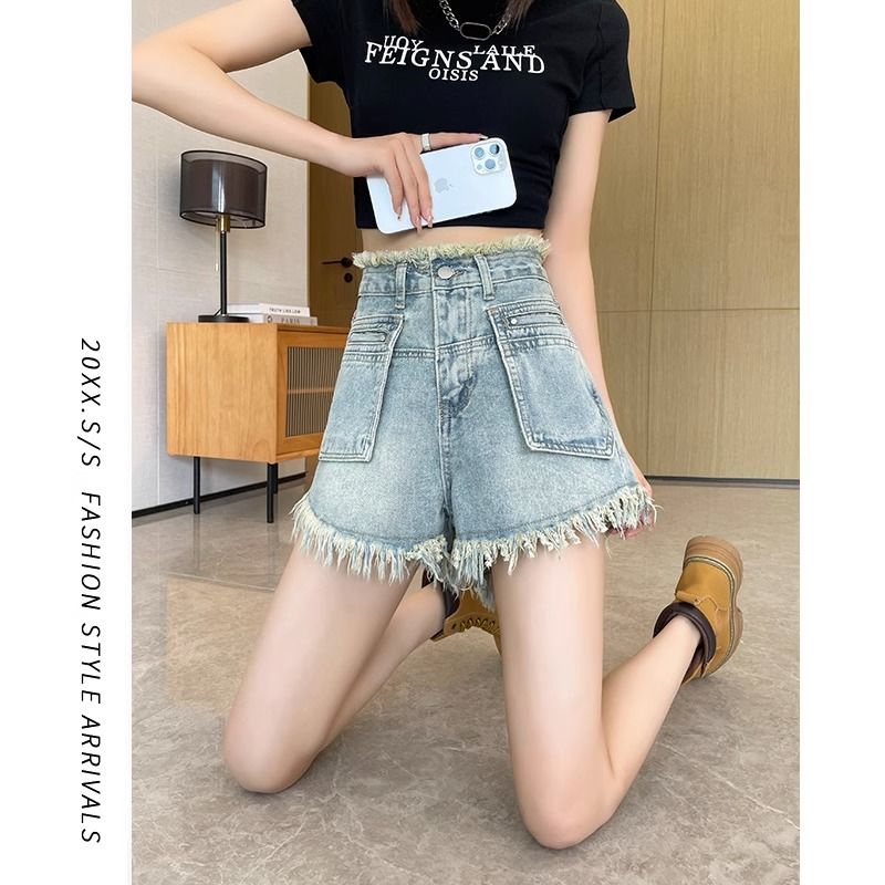 Quần Short Denim Chữ a Lưng Cao Phong Cách Mới Cho Nữ