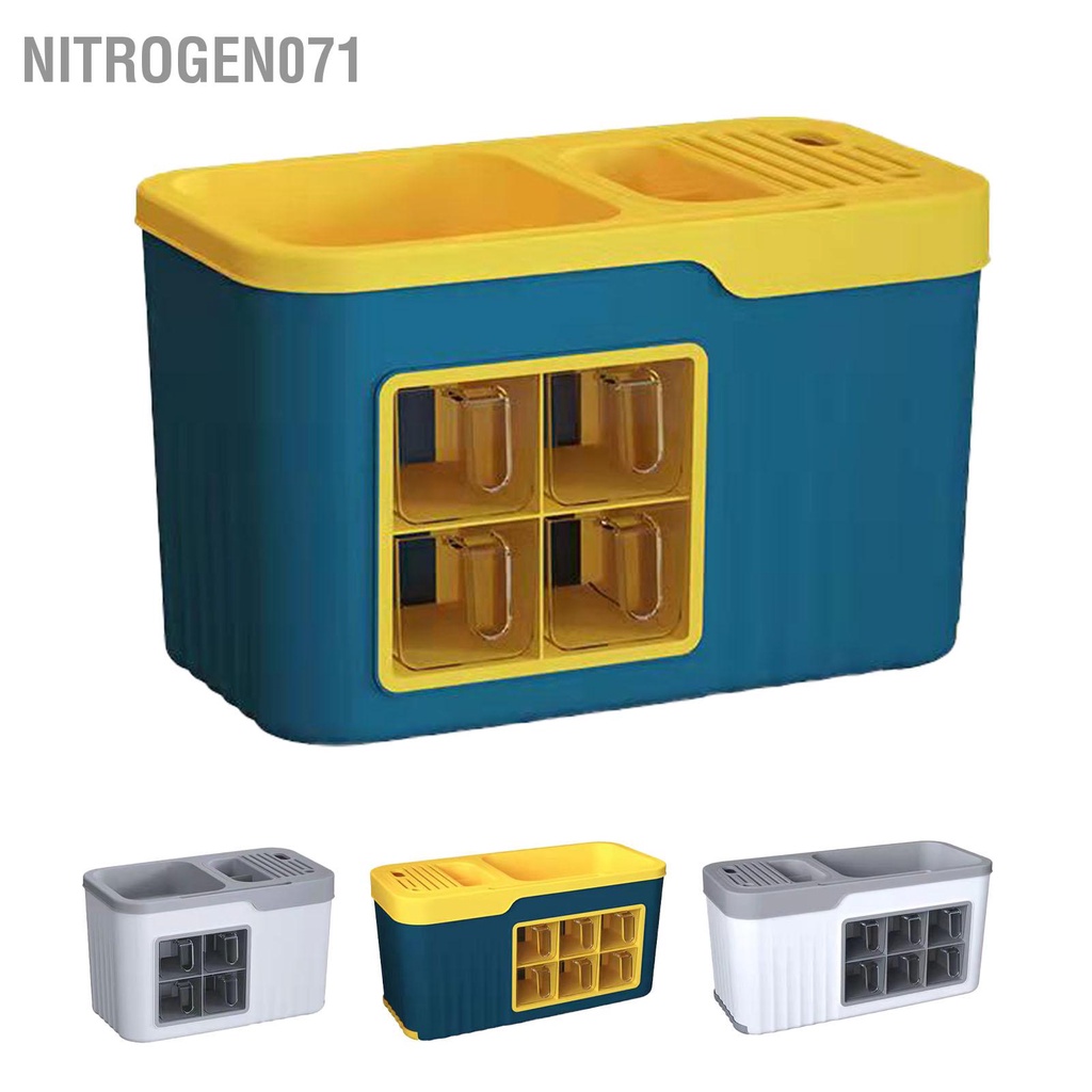 Hộp đựng gia vị Inox / Nhựa - Kệ Gia Vị Đa Năng Inox Có Khay Cắm Dao - Có Giá Để Đồ Nhựa cho Nhà Bếp - Nitrogen071