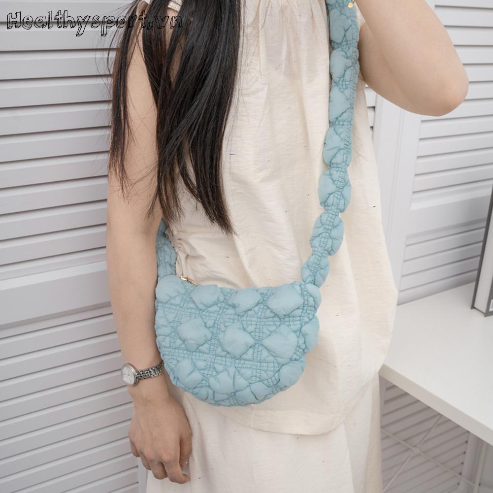 Túi Đeo Chéo Bằng Nylon Chần Bông Hình Đám Mây Thời Trang Cho Nữ