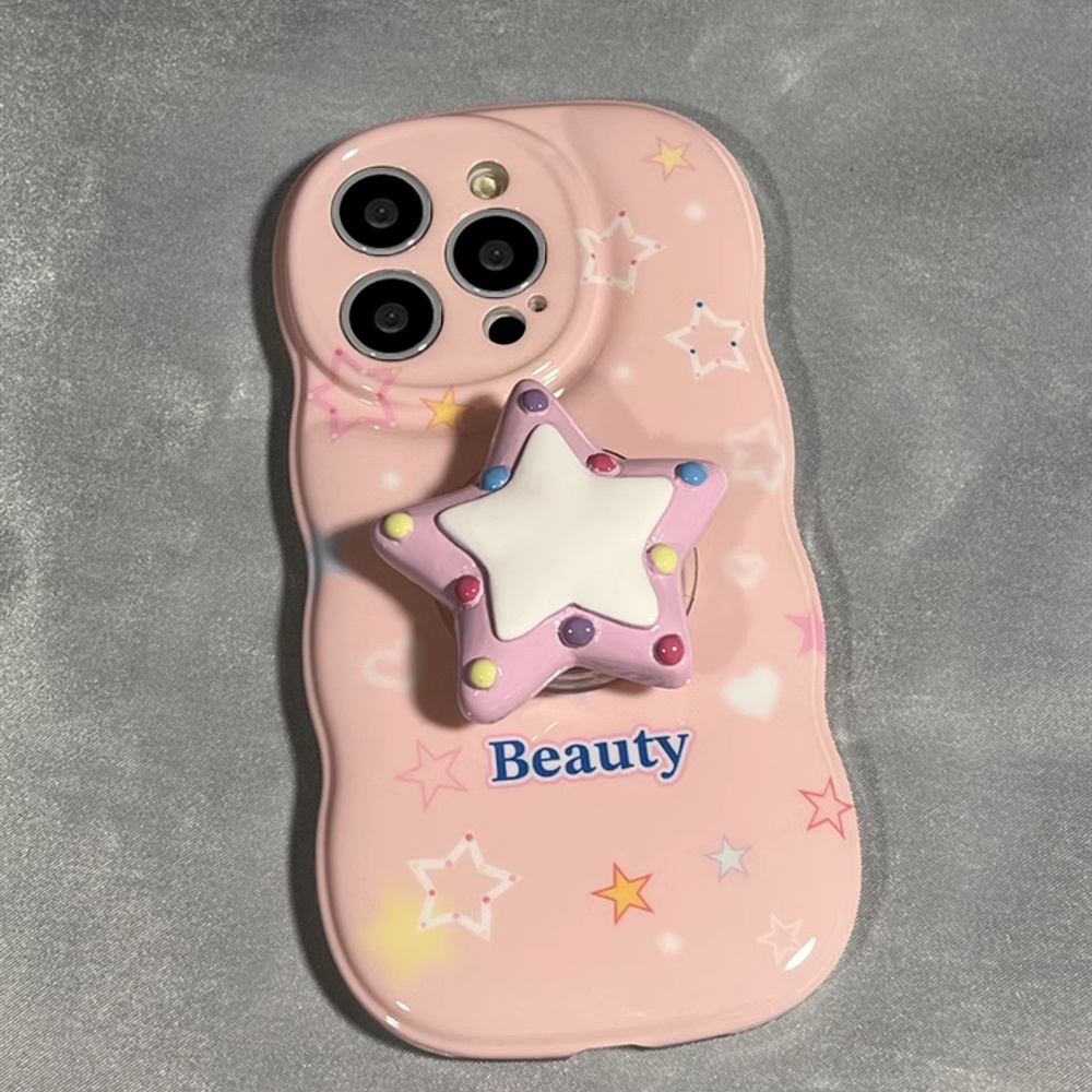 Ốp Điện Thoại TPU Dẻo Họa Tiết Ngôi Sao Nhiều Màu Thời Trang Chống Bụi Bẩn Kèm Giá Đỡ Cho IPhone 11 12 13 14 Pro Max
