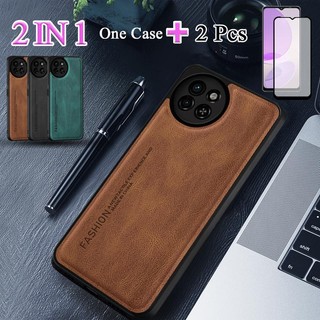 Ốp Điện Thoại Da Cừu + Gốm Sứ + Phim Bảo Vệ Màn Hình Cong 2 Trong 1 Cho ITEL S23