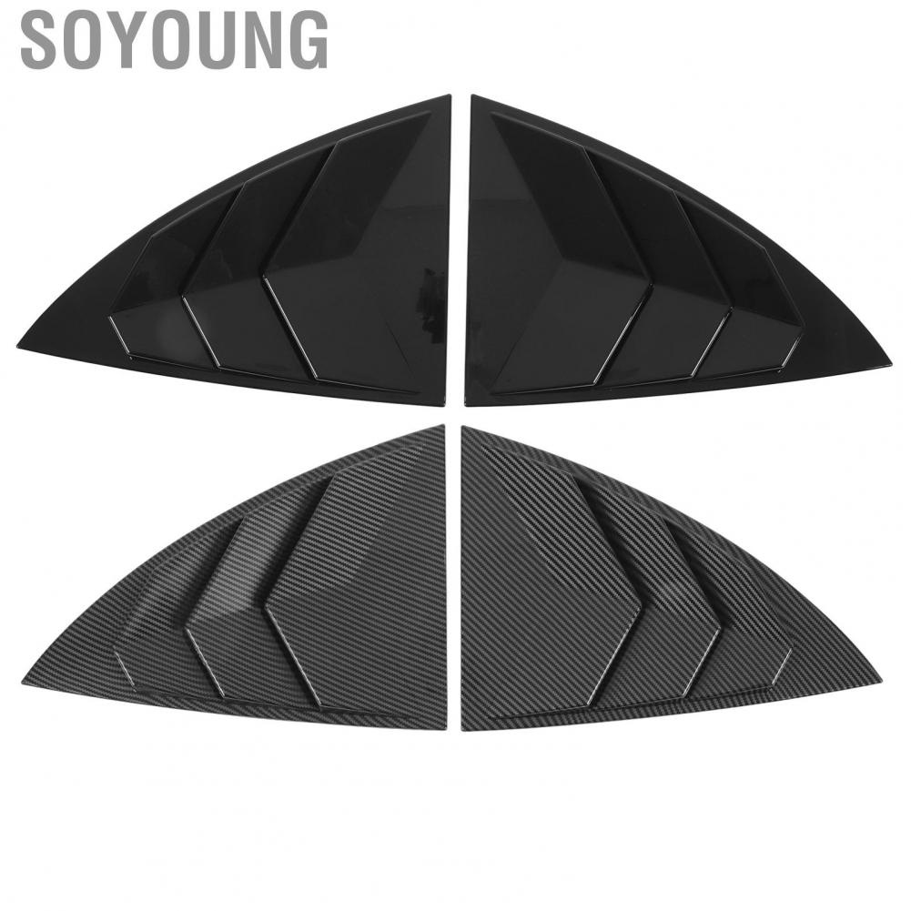 Soyoung Side Window Spoiler  Louvers Trim Triangle East To Install Scratch Resistant for Model Y