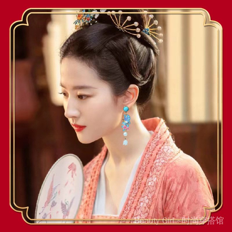 {Hàng Mới Về!} Hàng Mới Về!}Bông Tai Hán Phục Hình Hoa Bướm Phong Cách Cổ Điển Tinh Tế Mới Cho Nữ