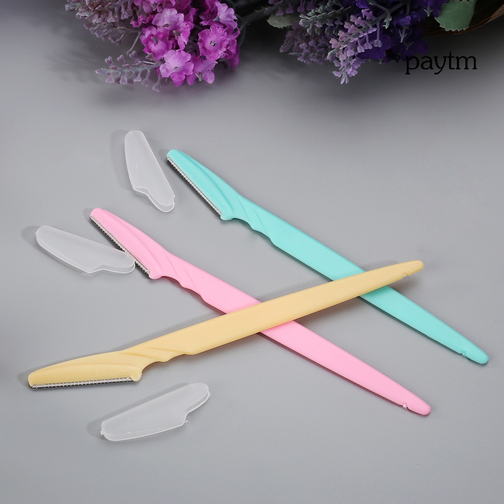 Set 3 Dao Cạo Lông Mày Lưỡi Thép Không Gỉ Chất Lượng Cao