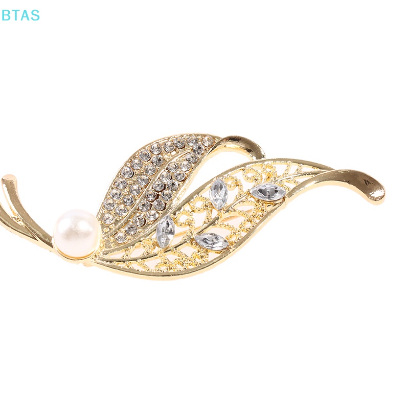 Ghim Cài Áo Hình Lá Đính Đá Thanh Lịch Cho Nữ