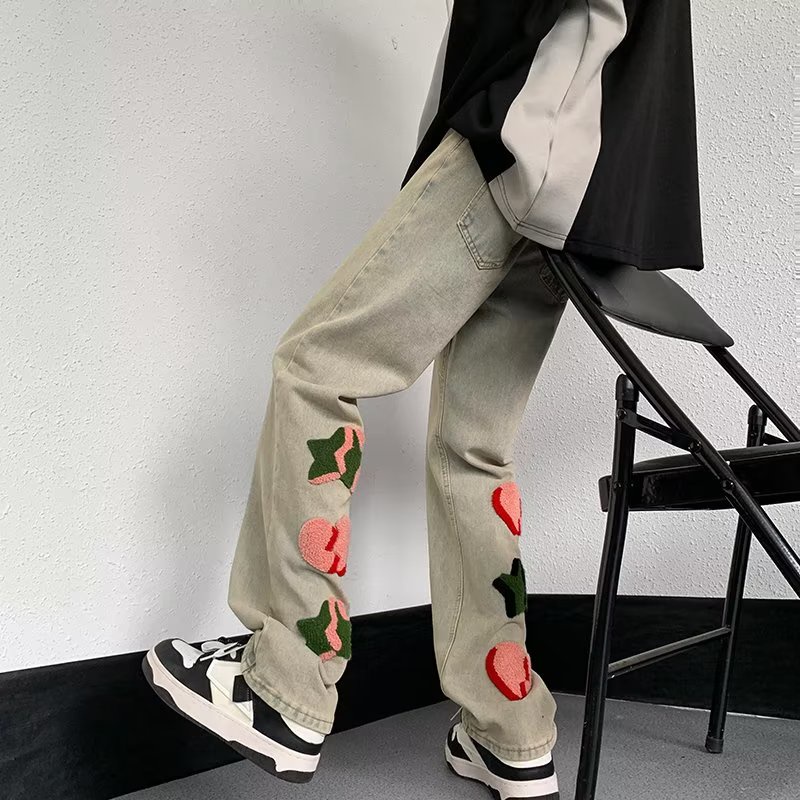 Quần Jeans In Chữ Thời Trang Mùa Hè Mới Cho Nam Nữ