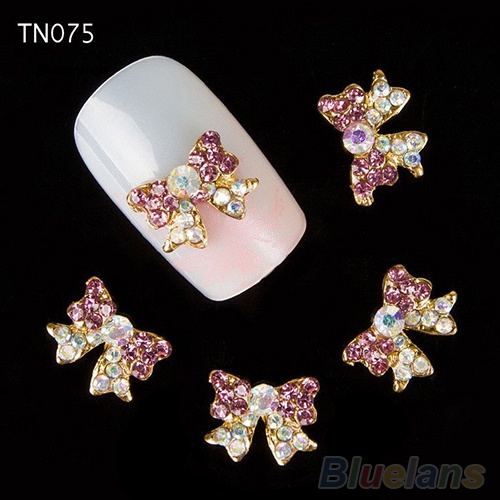 Set 10 Phụ Kiện Trang Trí Móng Tay Nghệ Thuật Đính Đá 3D Nhiều Màu Sắc Thời Trang DIY