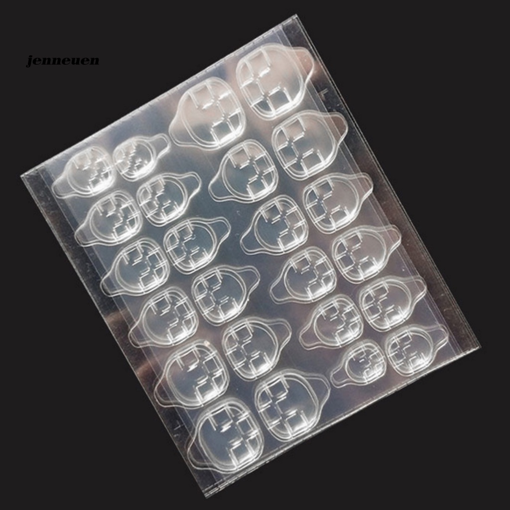 Set 10 Tấm Băng Keo Dán Móng Tay Giả Trong Suốt Hai Mặt Thân Thiện Với Môi Trường