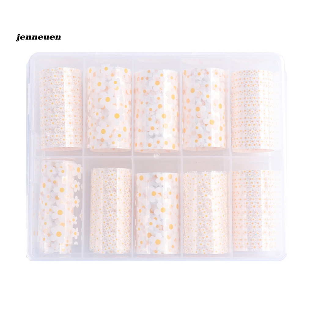 1 Hộp Nhãn Dán Trang Trí Móng Tay Hình Hoa Màu Sắc Sống Động