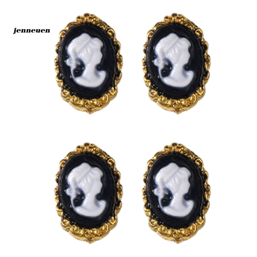 Set 10 Đầu Móng Tay Giả 3D Trang Trí Nghệ Thuật Phong Cách Baroque