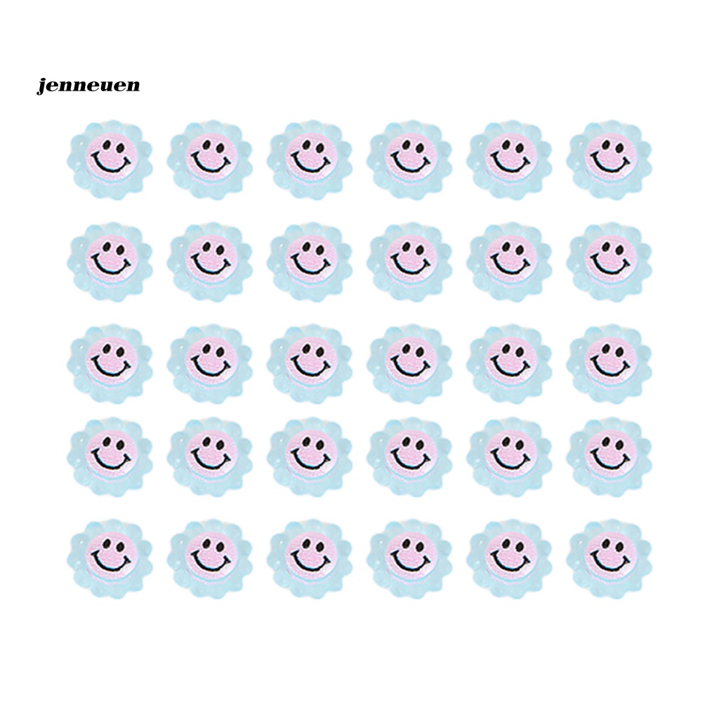 Bộ 30 Phụ Kiện Trang Trí Móng Tay Hình Hoa Mặt Cười Xinh Xắn