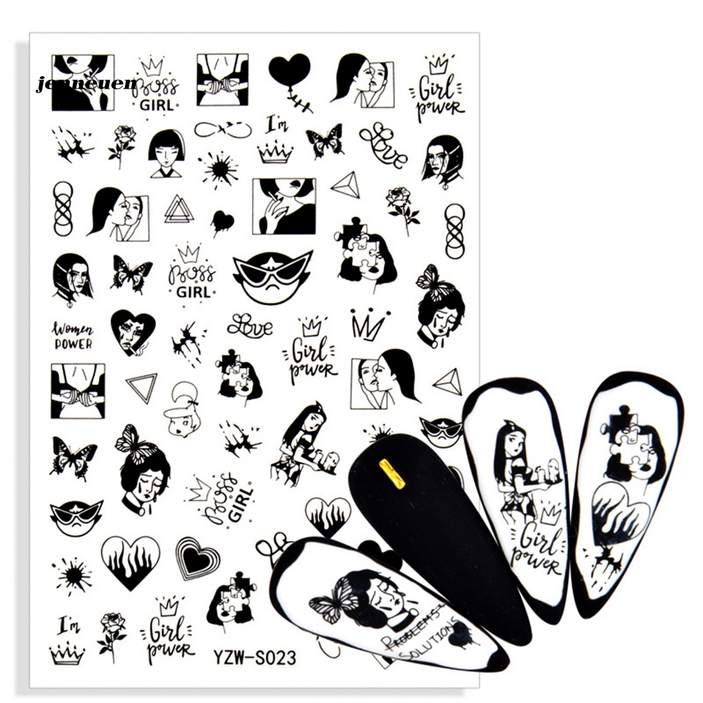 Miếng Dán Trang Trí Móng Tay Họa Tiết Hình Học Độc Đáo