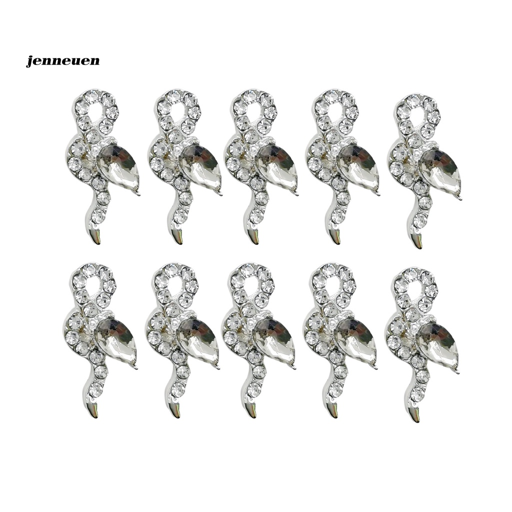 Set 10 Phụ Kiện Trang Trí Móng Nghệ Thuật Bằng Hợp Kim Đính Đá DIY