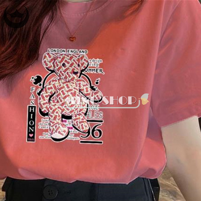 Áo Thun Tay Ngắn Cổ Tròn In Họa Tiết Hoạt Hình Thời Trang Mùa Hè Cho Nữ