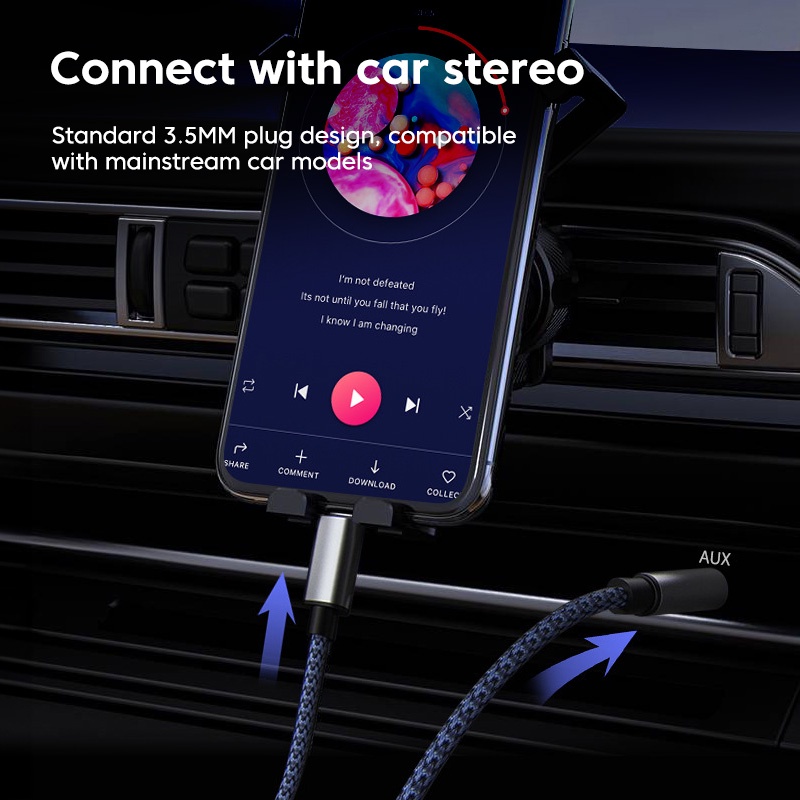 Dây Cáp Âm Thanh 2 Trong 1 3.5mm Type C Aux Cho Điện Thoại