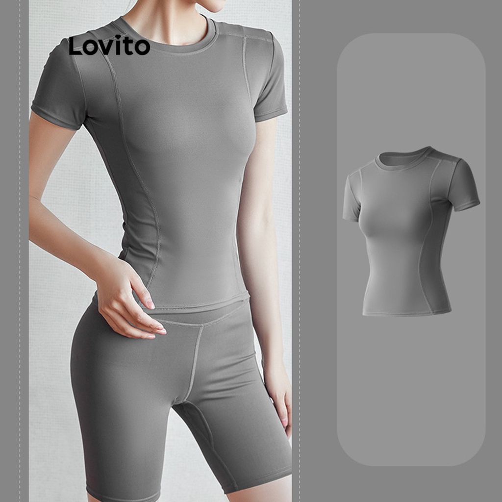 Áo thun Lovito màu trơn thể thao cho nữ LNA13051